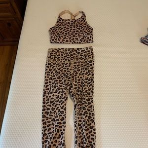 Fabletics cheetah exercise set- XS